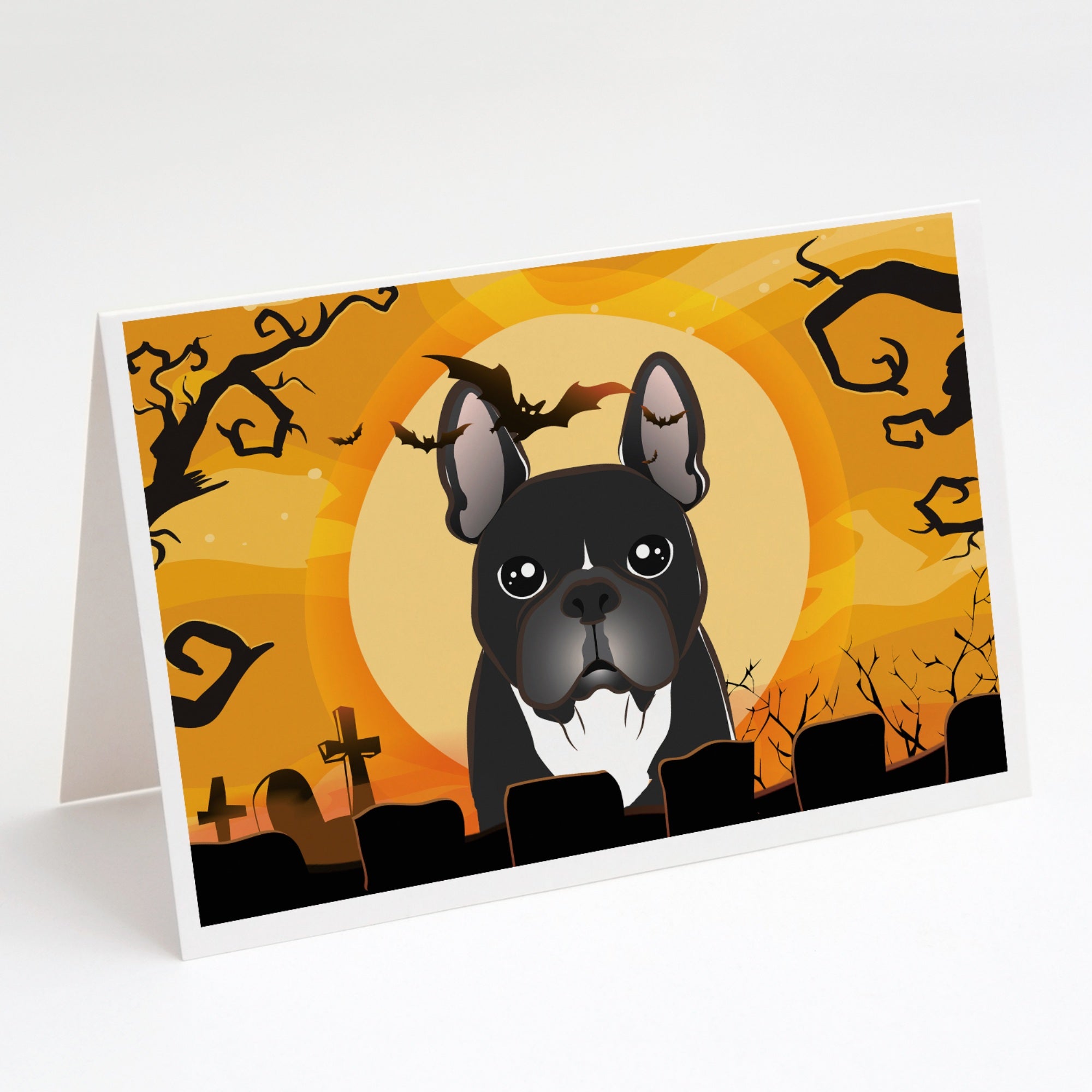 Halloween French Bulldog Greeting Cards And Envelopes Pack Of 8