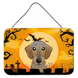 Caroline'S Treasures Halloween Wirehaired Dachshund Wall Or Door Hanging Prints Bb1791Ds812, 8Hx12W