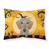Caroline'S Treasures Bb1791Pillowcase Halloween Wirehaired Dachshund Fabric Standard Pillowcase, Large, Multicolor