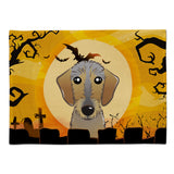 Caroline'S Treasures Bb1791Plmt Halloween Wirehaired Dachshund Fabric Placemat, Multicolor