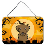 Caroline'S Treasures Halloween Chocolate Labrador Wall Or Door Hanging Prints Bb1792Ds812, 8Hx12W