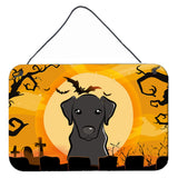 Caroline'S Treasures Halloween Black Labrador Wall Or Door Hanging Prints Bb1793Ds812, 8Hx12W