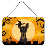 Caroline'S Treasures Halloween Min Pin Wall Or Door Hanging Prints Bb1798Ds812, 8Hx12W