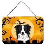 Caroline'S Treasures Halloween Border Collie Wall Or Door Hanging Prints Bb1799Ds812, 8Hx12W