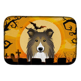 Caroline'S Treasures Halloween Sheltie Dish Drying Mat, 14 X 21
