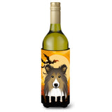 Caroline'S Treasures Halloween Sheltie Wine Bottle Koozie Hugger, 750 Ml, Multicolor