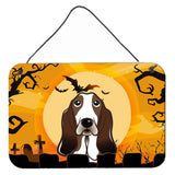 Caroline'S Treasures Halloween Basset Hound Wall Or Door Hanging Prints Bb1801Ds812, 8Hx12W, Multicolor