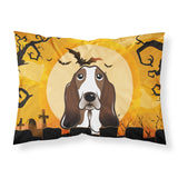 Caroline'S Treasures Bb1801Pillowcase Halloween Basset Hound Fabric Standard Pillowcase, Large, Multicolor