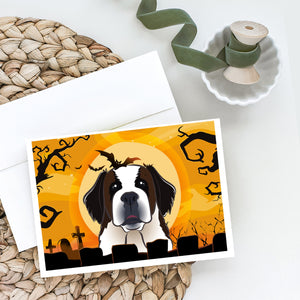 Halloween Saint Bernard Greeting Cards And Envelopes Pack Of 8