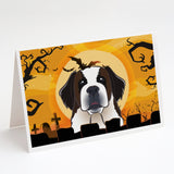 Halloween Saint Bernard Greeting Cards And Envelopes Pack Of 8