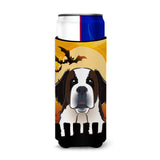 Caroline'S Treasures Halloween Saint Bernard Michelob Ultra Koozies For Slim Cans, Multicolor