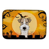 Caroline'S Treasures Halloween Wire Haired Fox Terrier Dish Drying Mat, 14 X 21
