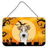 Caroline'S Treasures Halloween Wire Haired Fox Terrier Wall Or Door Hanging Prints Bb1805Ds812, 8Hx12W