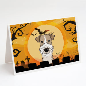 Halloween Wire Haired Fox Terrier Greeting Cards And Envelopes Pack Of 8