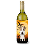 Caroline'S Treasures Halloween Wire Haired Fox Terrier Wine Bottle Koozie Hugger, 750 Ml, Multicolor