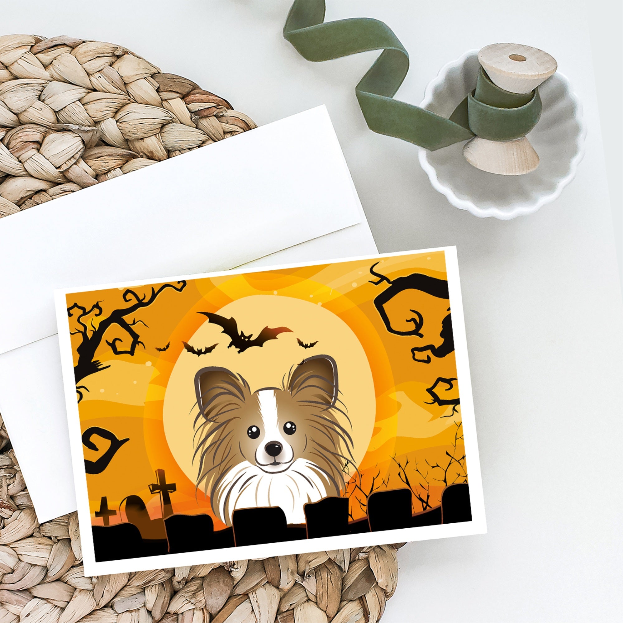Halloween Papillon Greeting Cards And Envelopes Pack Of 8