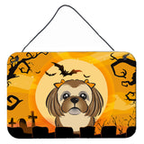 Caroline'S Treasures Halloween Chocolate Brown Shih Tzu Wall Or Door Hanging Prints Bb1807Ds812, 8Hx12W