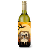 Caroline'S Treasures Halloween Chocolate Brown Shih Tzu Wine Bottle Koozie Hugger, 750 Ml, Multicolor