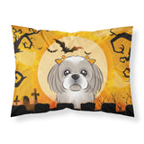 Caroline'S Treasures Bb1808Pillowcase Halloween Gray Silver Shih Tzu Fabric Standard Pillowcase, Large, Multicolor