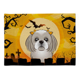 Caroline'S Treasures Bb1808Plmt Halloween Gray Silver Shih Tzu Fabric Placemat, Multicolor