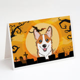 Halloween Red Corgi Greeting Cards And Envelopes Pack Of 8