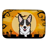 Caroline'S Treasures Halloween Tricolor Corgi Dish Drying Mat, 14 X 21