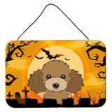 Caroline'S Treasures Halloween Chocolate Brown Poodle Wall Or Door Hanging Prints Bb1814Ds812, 8Hx12W
