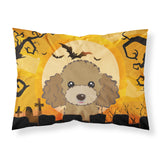 Caroline'S Treasures Bb1814Pillowcase Halloween Chocolate Brown Poodle Fabric Standard Pillowcase, Large, Multicolor