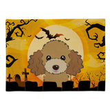 Caroline'S Treasures Bb1814Plmt Halloween Chocolate Brown Poodle Fabric Placemat, Multicolor