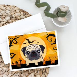 Halloween Fawn Pug Greeting Cards And Envelopes Pack Of 8