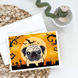 Halloween Fawn Pug Greeting Cards And Envelopes Pack Of 8