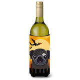 Caroline'S Treasures Halloween Black Pug Wine Bottle Koozie Hugger, 750 Ml, Multicolor