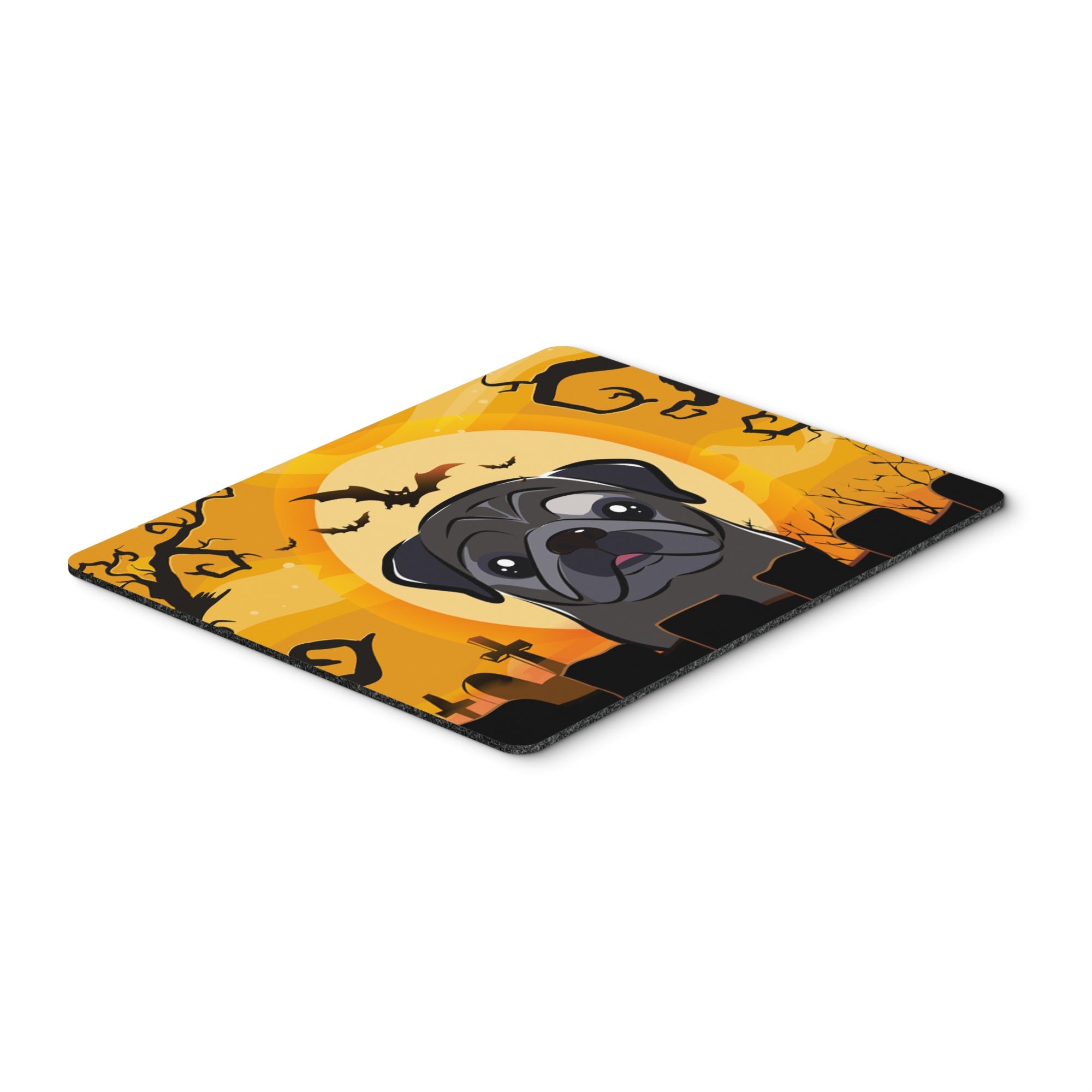 Caroline'S Treasures Halloween Black Pug Mouse Pad, Hot Pad Or Trivet, Multicolor (Bb1821Mp)