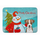 Caroline'S Treasures Snowman With Jack Russell Terrier Floor Mat, 19 X 27, Multicolor
