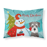 Caroline'S Treasures Bb1826Pillowcase Snowman With Schnauzer Fabric Standard Pillowcase, Large, Multicolor