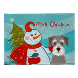 Caroline'S Treasures Bb1826Plmt Snowman With Schnauzer Fabric Placemat, Multicolor