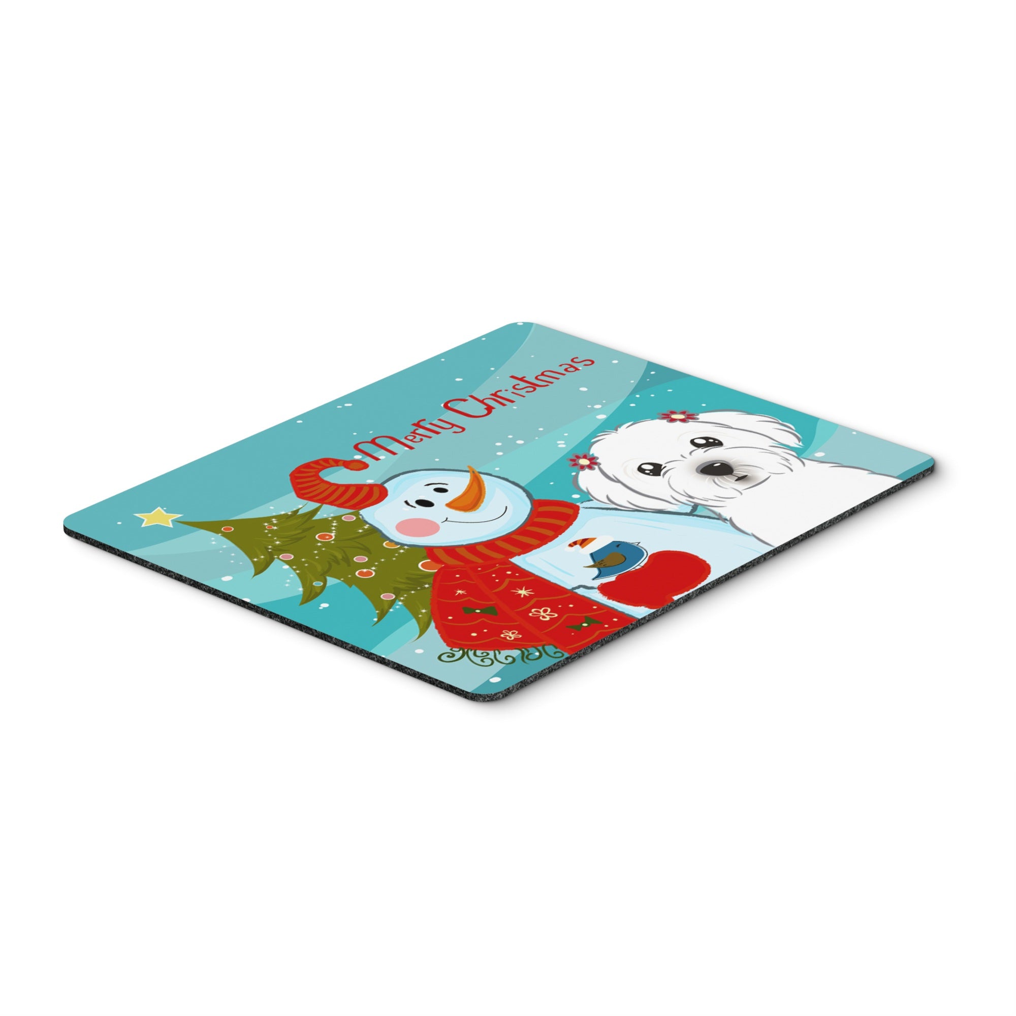 Caroline'S Treasures Snowman With Maltese Mouse Pad, Hot Pad Or Trivet, Multicolor (Bb1828Mp)