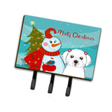Caroline'S Treasures Bb1828Th68 Snowman With Maltese Leash Or Key Holder, Large, Multicolor