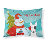 Caroline'S Treasures Bb1829Pillowcase Snowman With Bull Terrier Fabric Standard Pillowcase, Large, Multicolor