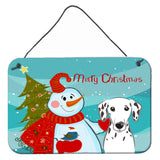Caroline'S Treasures Snowman With Dalmatian Wall Or Door Hanging Prints Bb1830Ds812, 8Hx12W