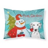 Caroline'S Treasures Bb1830Pillowcase Snowman With Dalmatian Fabric Standard Pillowcase, Large, Multicolor