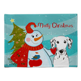 Caroline'S Treasures Bb1830Plmt Snowman With Dalmatian Fabric Placemat, Multicolor