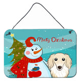 Caroline'S Treasures Snowman With Longhair Creme Dachshund Wall Or Door Hanging Prints Bb1832Ds812, 8Hx12W, Multicolor