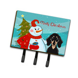 Caroline'S Treasures Bb1835Th68 Snowman With Smooth Black And Tan Dachshund Leash Or Key Holder, Large, Multicolor