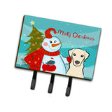Caroline'S Treasures Bb1842Th68 Snowman With Yellow Labrador Leash Or Key Holder, Large, Multicolor
