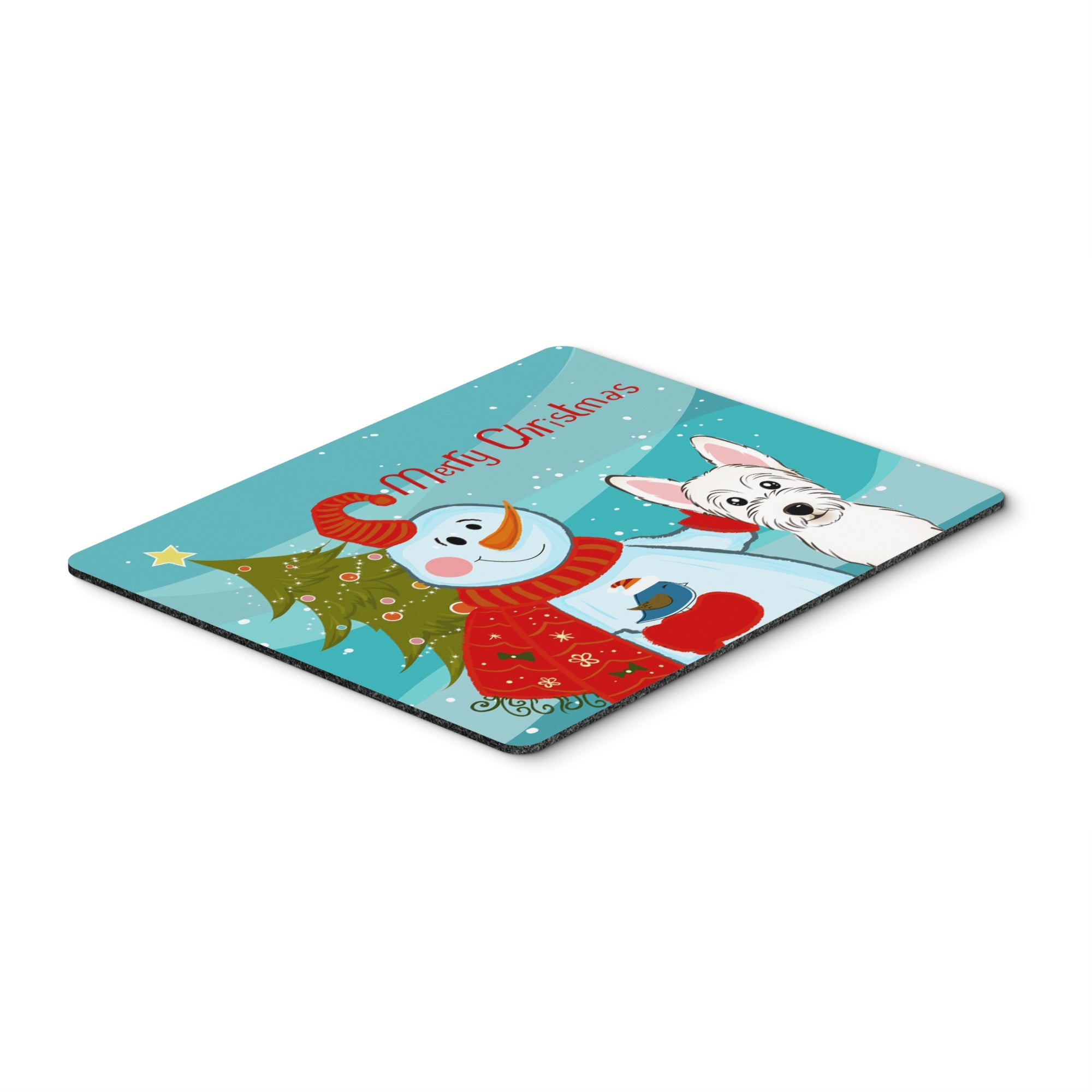 Caroline'S Treasures Snowman With Westie Mouse Pad, Hot Pad Or Trivet, Multicolor (Bb1846Mp)