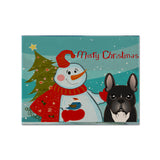 Caroline'S Treasures Bb1847Plmt Snowman With French Bulldog Fabric Placemat, Multicolor