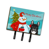 Caroline'S Treasures Bb1847Th68 Snowman With French Bulldog Leash Or Key Holder, Large, Multicolor