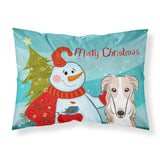 Caroline'S Treasures Bb1848Pillowcase Snowman With Borzoi Fabric Standard Pillowcase, Large, Multicolor