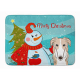Caroline'S Treasures Snowman With Borzoi Floor Mat, 19 X 27, Multicolor